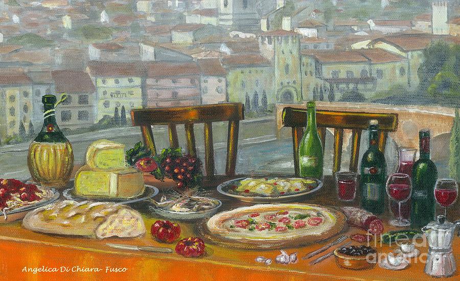 Italian Lunch Painting by Italian Art