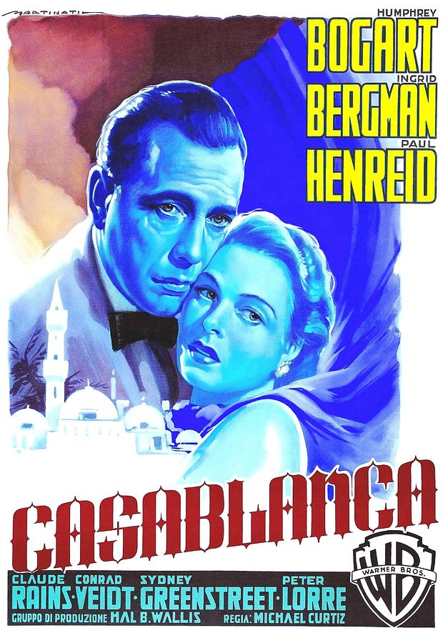 Casablanca Movie Photograph - Italian poster of Casablanca by Art Cinema Gallery