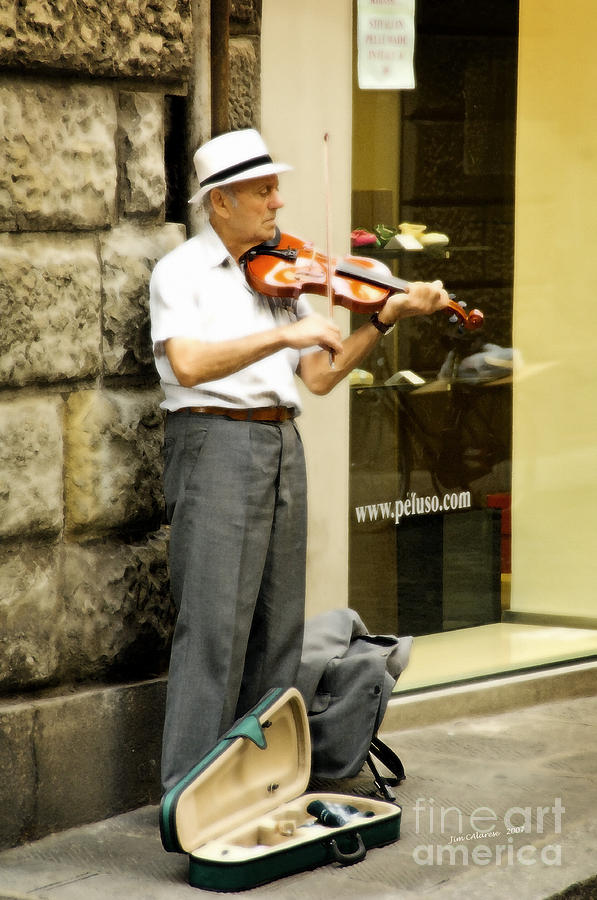 Italian Street Musician Photograph by Jim  Calarese