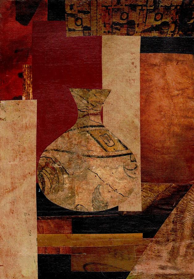 Greek Mixed Media - Italian Urn Collage by Patricia Cleasby