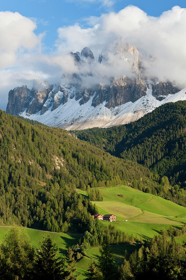 Farm Photograph - Italy, Near Bolzano, Val Di Funes, St by Peter Adams