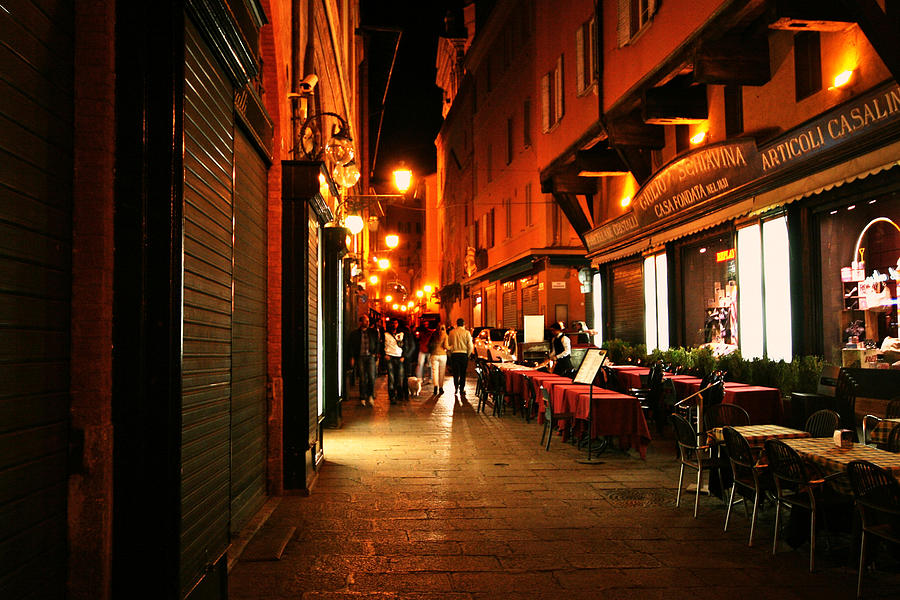 Bologna Italy Night  Scene Photograph by Femina Photo Art By Maggie