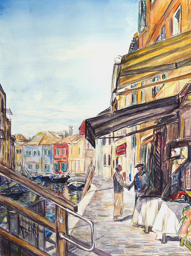 Italy Shop How Are you Doing Painting by Becky Kim