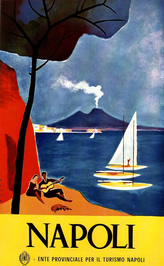 Italy Travel Vintage Poster Painting by Celestial Images
