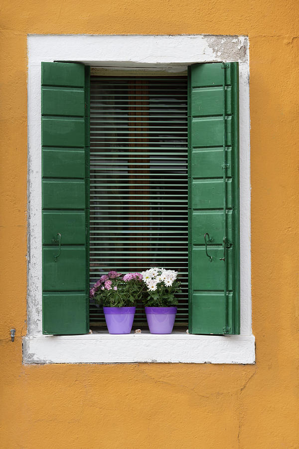 Italy, Venice A Green-shuttered Window Photograph by Brenda Tharp ...