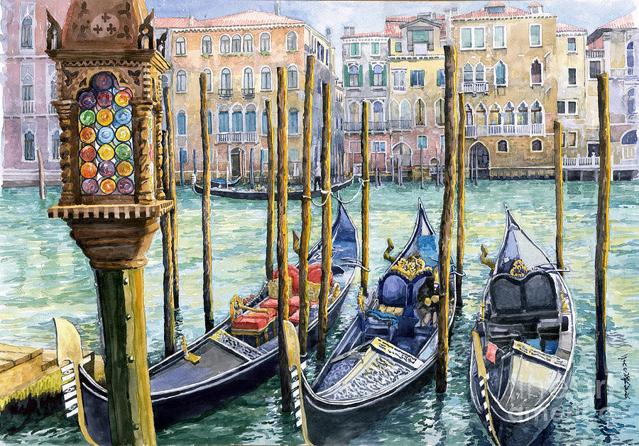Landscape Painting - Italy Venice Lamp by Yuriy Shevchuk
