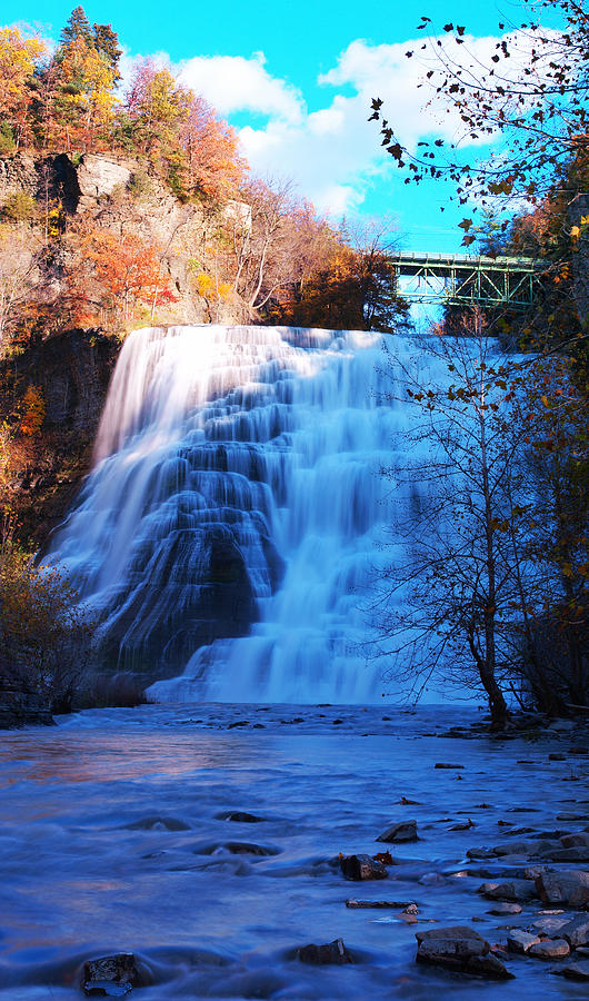 Ithaca water falls New York Panoramic photography Photograph by Paul Ge ...