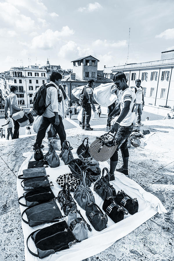 Itinerant Street Sellers Selling Fake Designer Goods Laid Out On Photograph by Peter Noyce