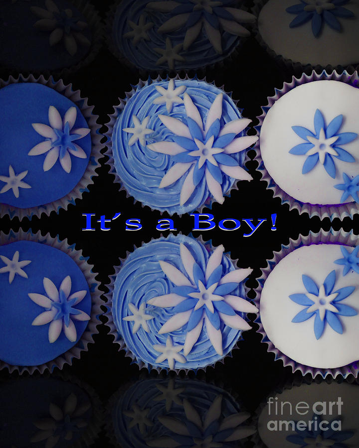 Its a Boy Cupcakes Photograph by Terri Waters
