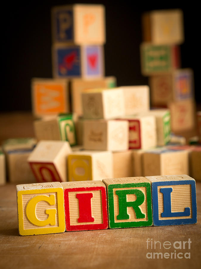 Its a Girl - Alphabet Blocks Photograph by Edward Fielding
