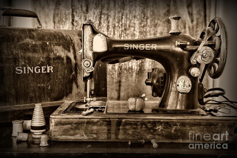 Vintage Photograph - Its a Singer Sewing Machine Retro Style by Paul Ward
