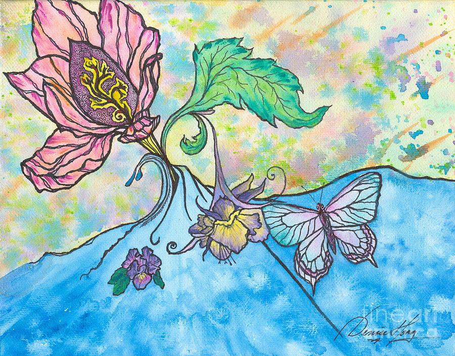 Flower Painting - Its Ok to Be an Artist... by Denise Hoag