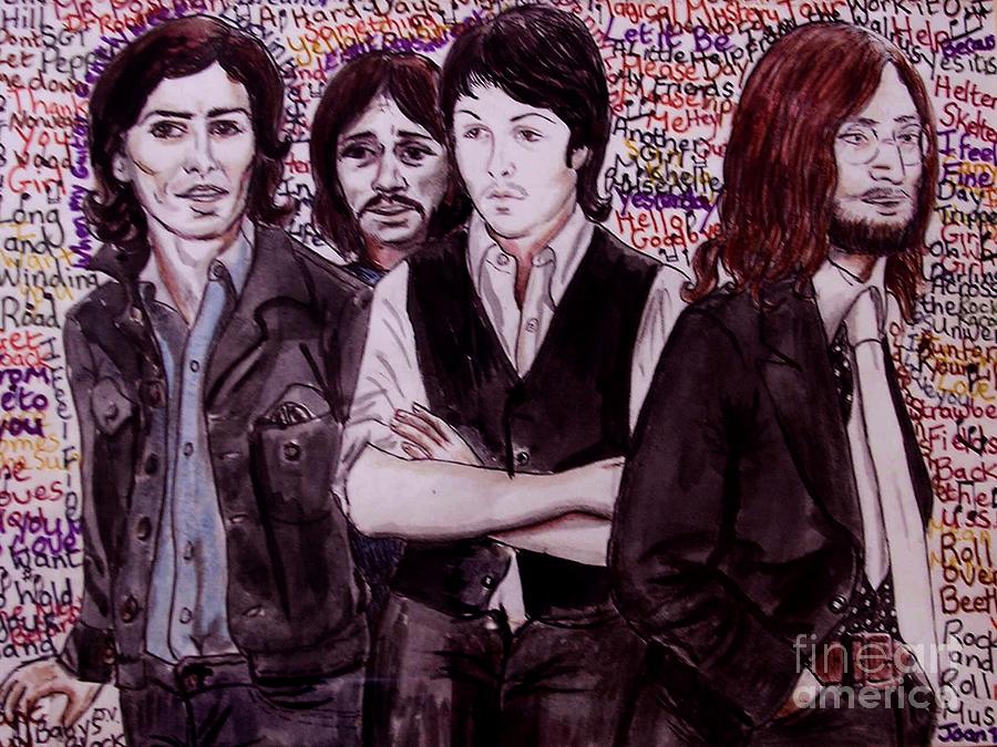 The Beatles Painting - Its Only A Northern Song by Joan-Violet Stretch