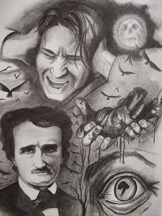 It S The Beating Of That Hideous Heart Edgar Allan Poe Drawing By