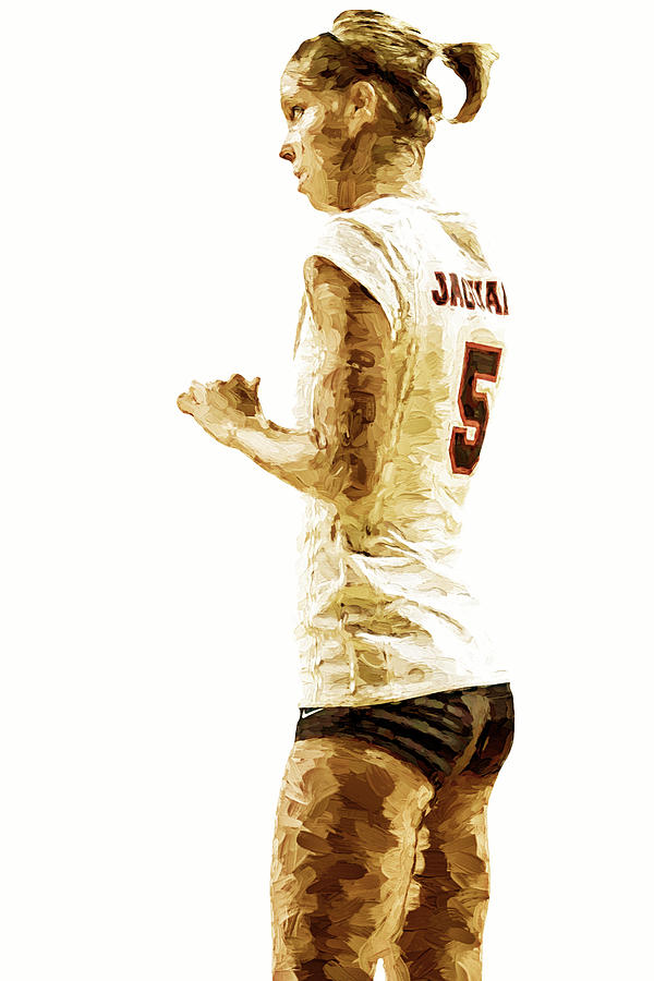 IUPUI Volleyball Athlete Dana Gardner Digitally Painted Photograph by David Haskett II