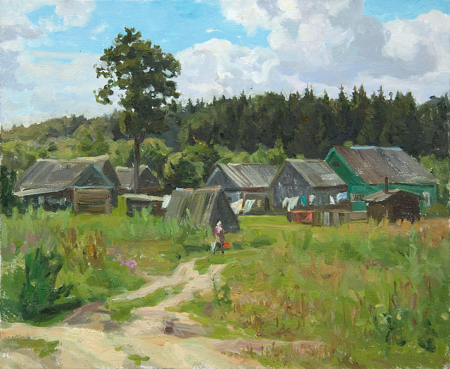 Ivankovo village Painting by Victoria Kharchenko