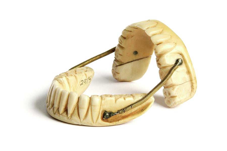 Ivory Dentures With Springs Photograph by British Dental Association ...