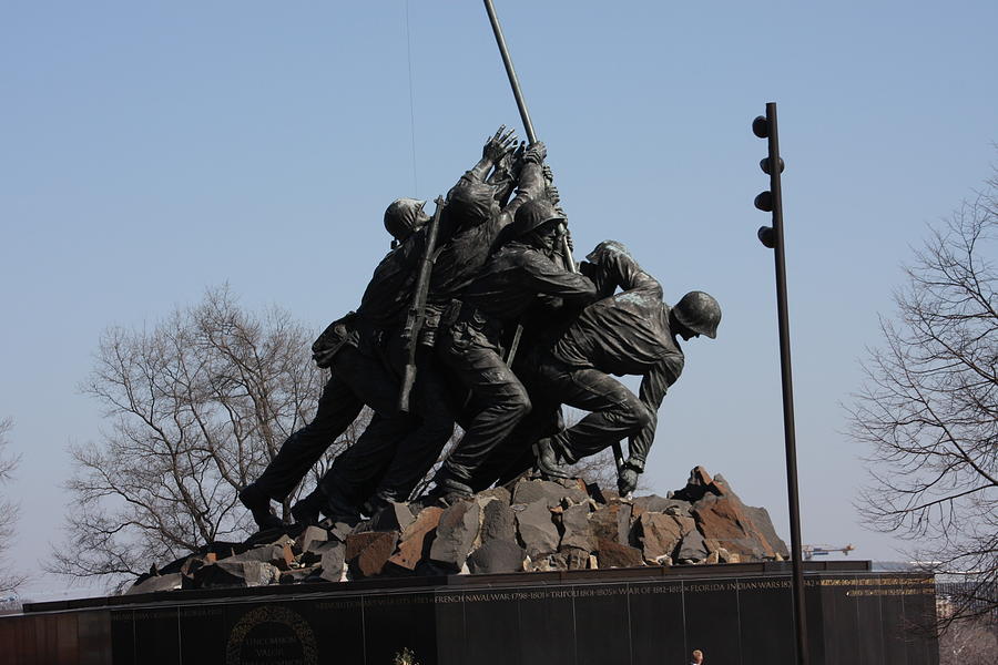 Flag Photograph - Iwo Jima Memorial - 12122 by DC Photographer