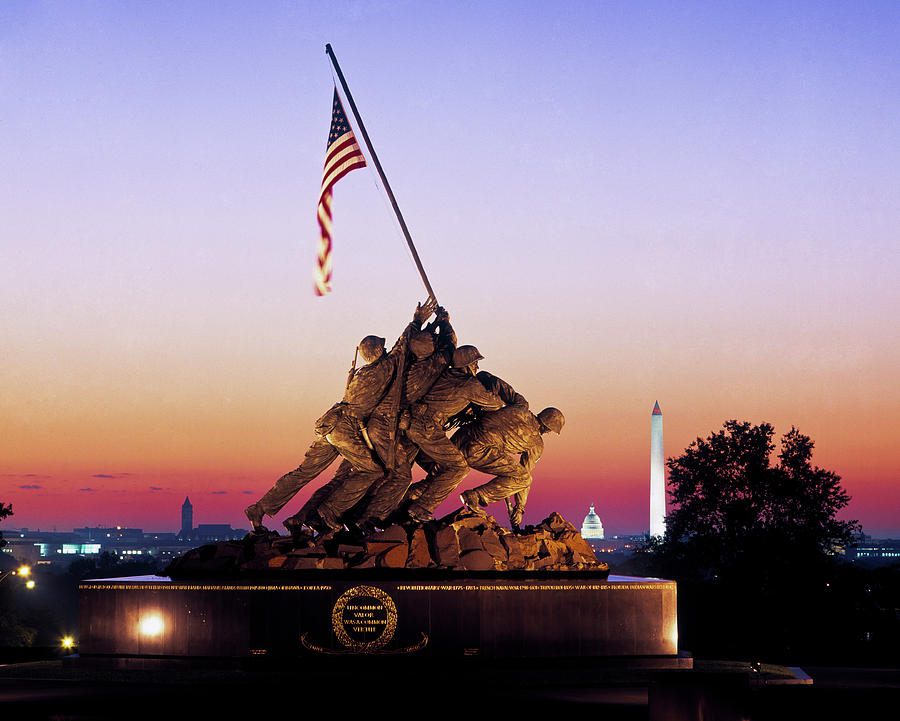 Iwo Jima Memorial At Dawn, Washington Photograph by Panoramic Images