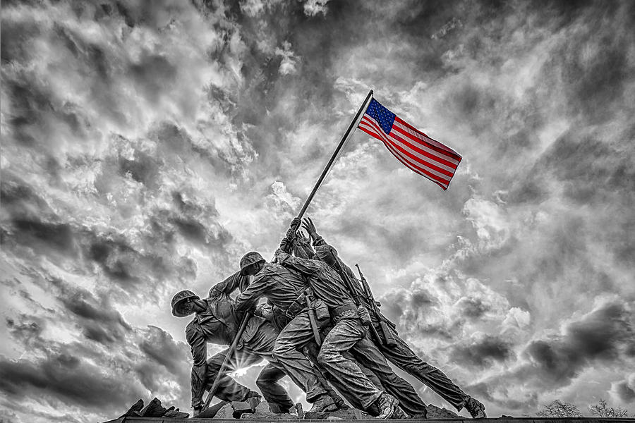 Iwo Jima Memorial BW 1 Photograph by Susan Candelario