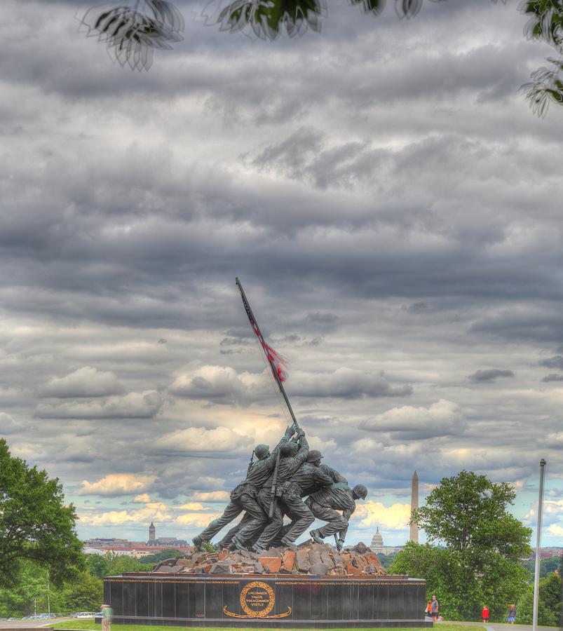 Flag Photograph - Iwo Jima Memorial - Washington DC - 01131 by DC Photographer