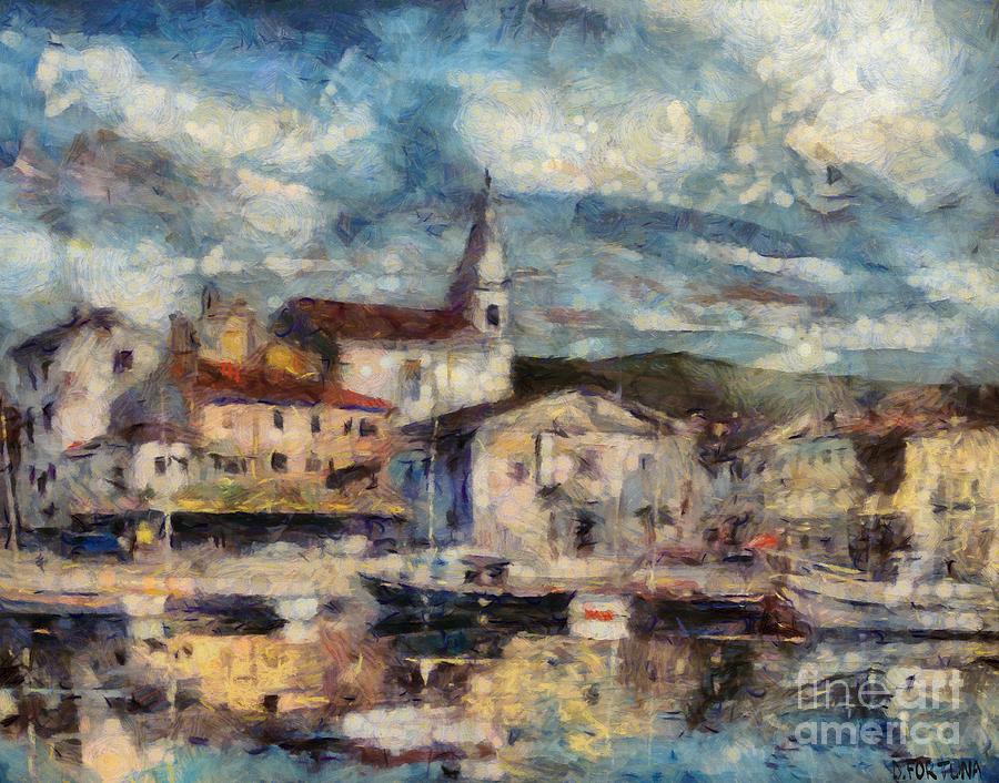 Impressionism Painting - Izola before the storm by Dragica  Micki Fortuna