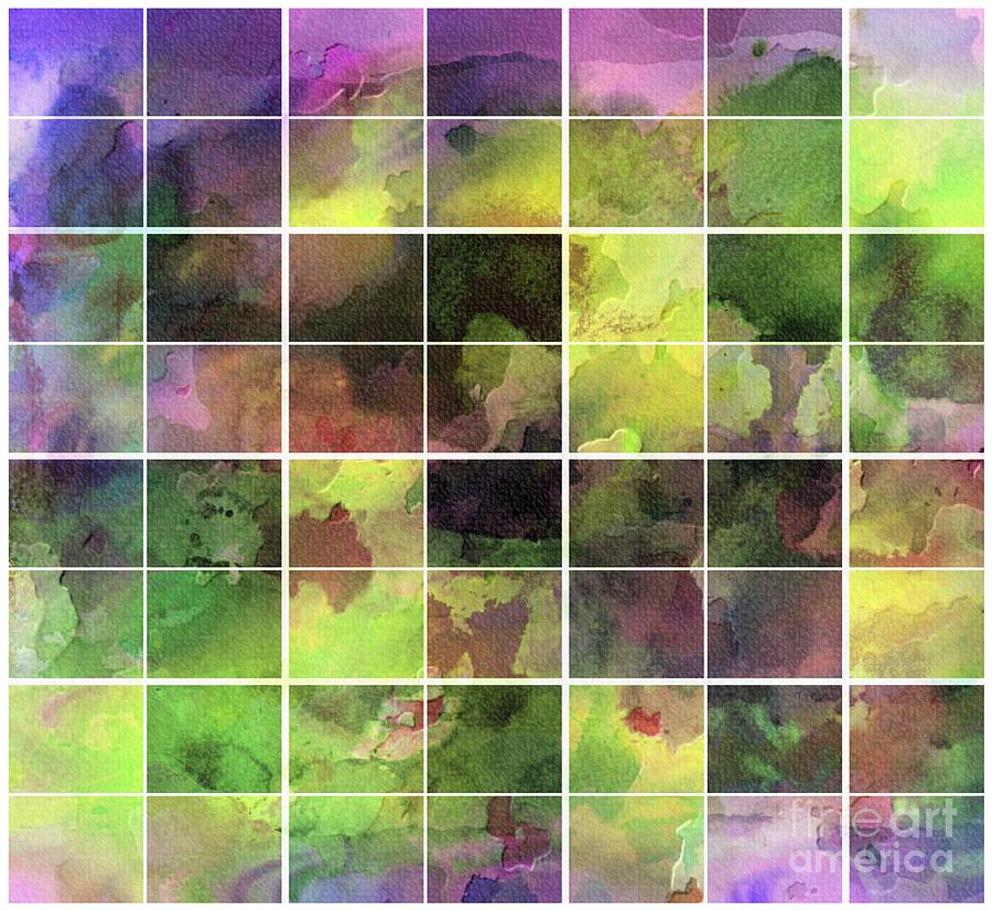 Tiled Watercolor Blocks with Texture #1 Tapestry - Textile by Barbara A Griffin