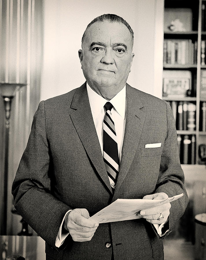 Black And White Photograph - J Edgar Hoover 1961 by Mountain Dreams