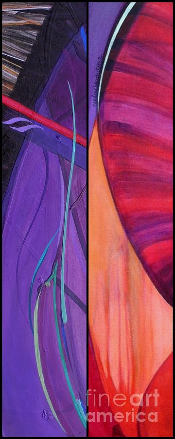 Diptych Painting - j HOT 13 by Marlene Burns