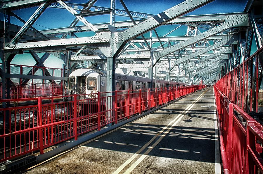 J Train On Williamsburg Bridge by Todd and candice Dailey