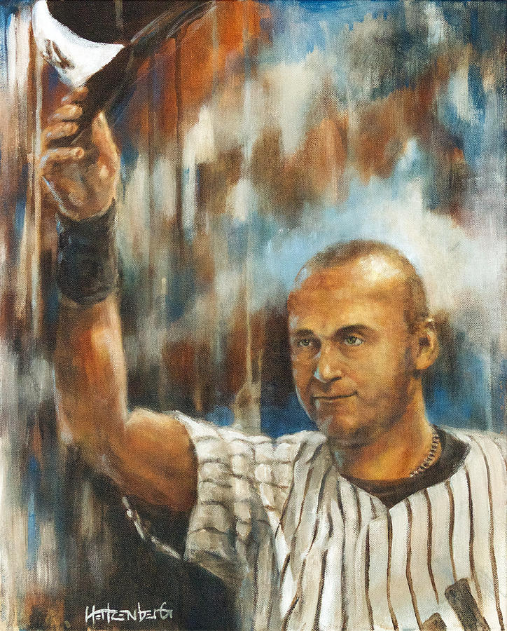 Major League Movie Painting - Jeter by Josh Hertzenberg