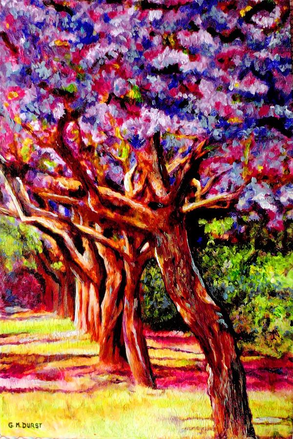 Tree Painting - Jacaranda Lane by Michael Durst
