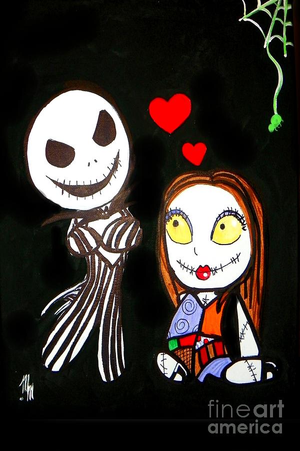 Jack and Sally 2 Painting by Marisela Mungia