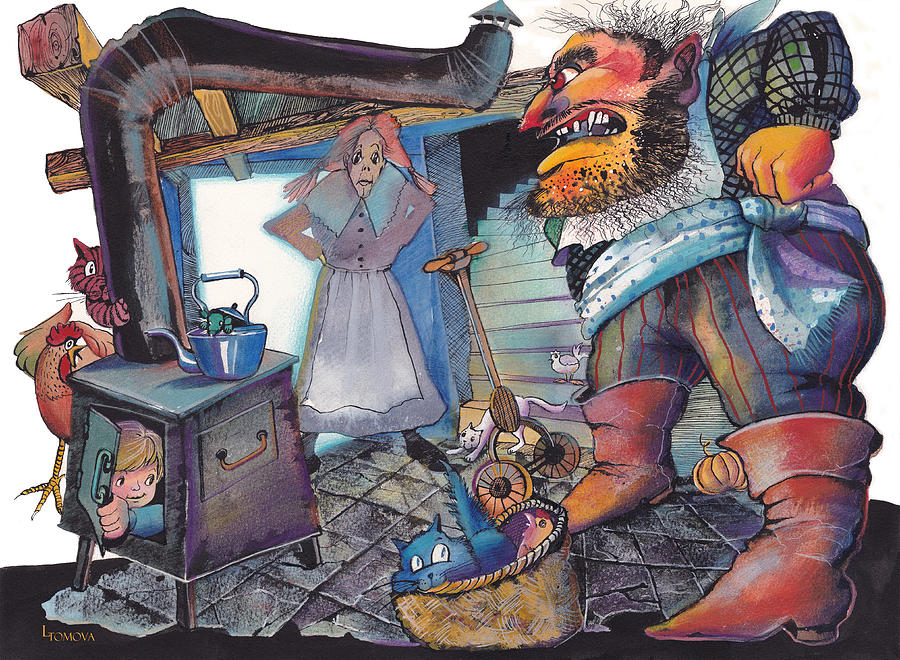 Illustration Mixed Media - Jack and the Beanstalk by Lyudmila Tomova
