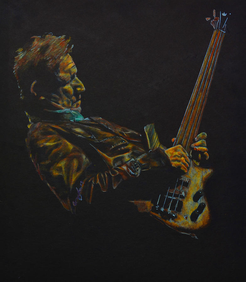 Jack Bruce live. Drawing by Breyhs Swan