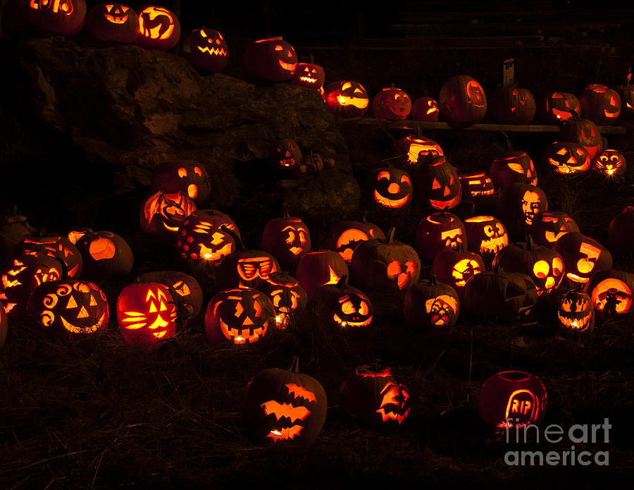 Pumpkin Photograph - Jack-O-Lanterns by Inge Riis McDonald