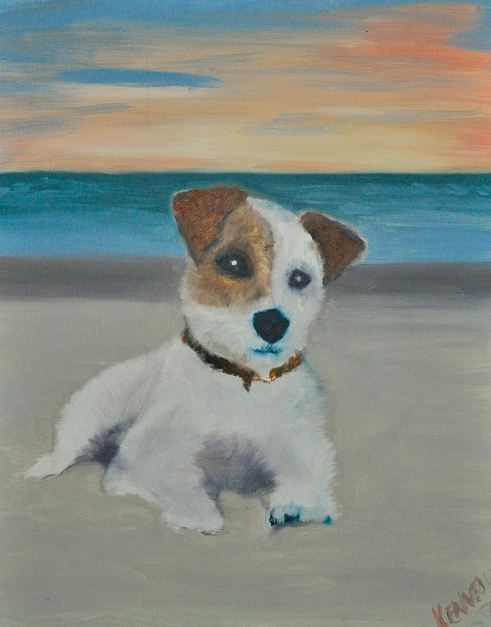 Jack on the Beach Painting by Kristen Kennedy