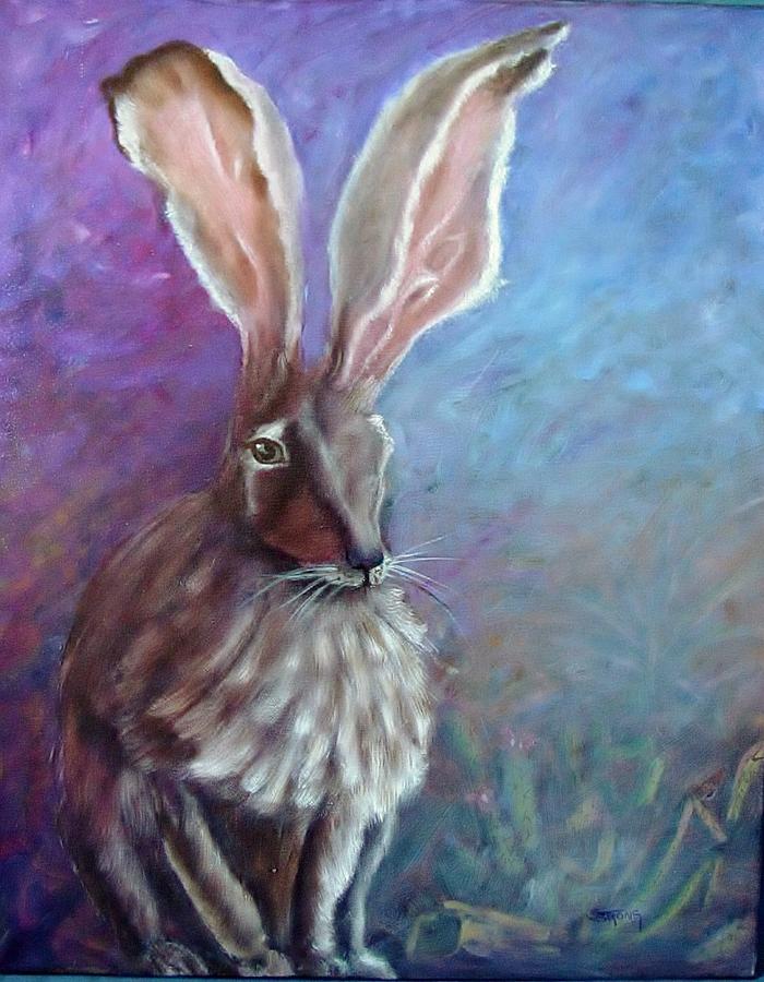 Jack  Rabbit Painting by Sherry Strong