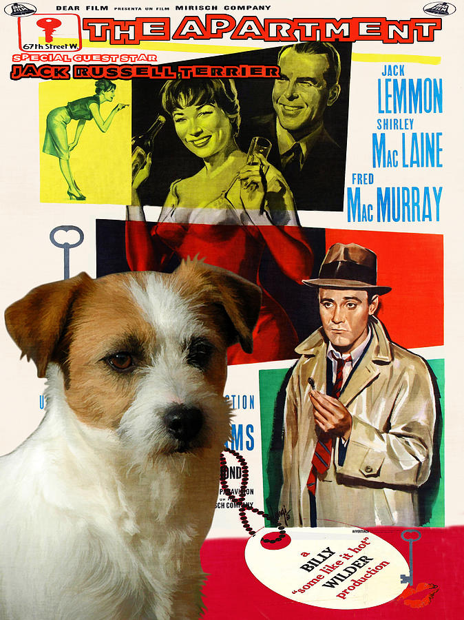 Jack Russell Terrier Art Canvas Print - The Apartment Movie Poster Painting by Sandra Sij