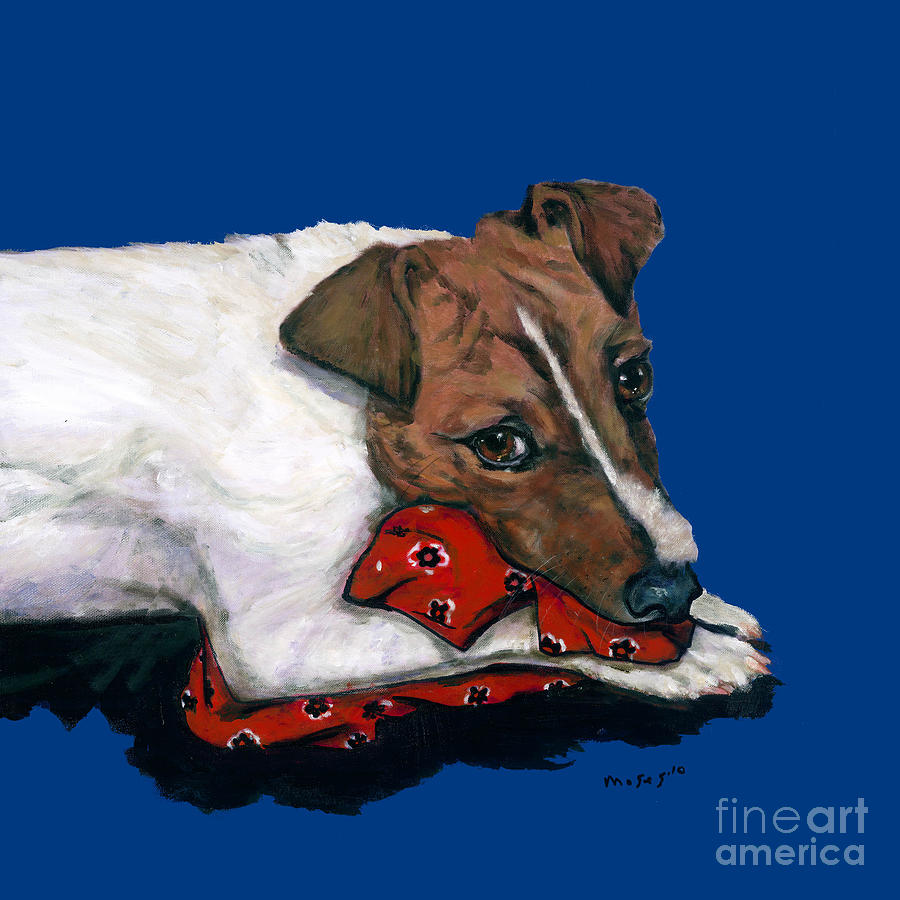 Jack Russell With A Red Bandana Painting by Dale Moses
