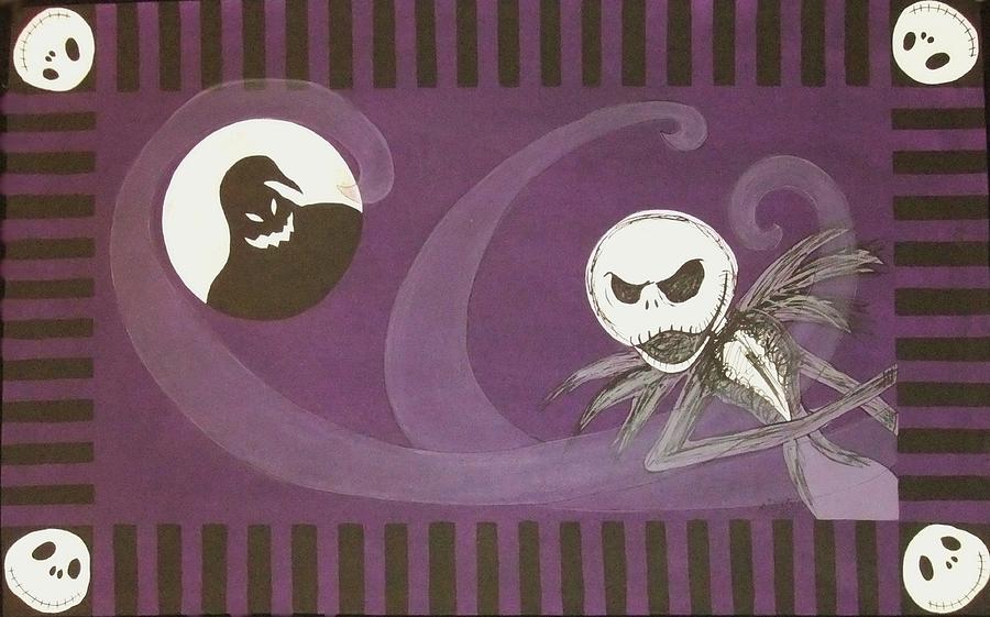 Jack Skellington With The Oggie Boogie Floor Cloth 2012 Painting by Cindy Micklos