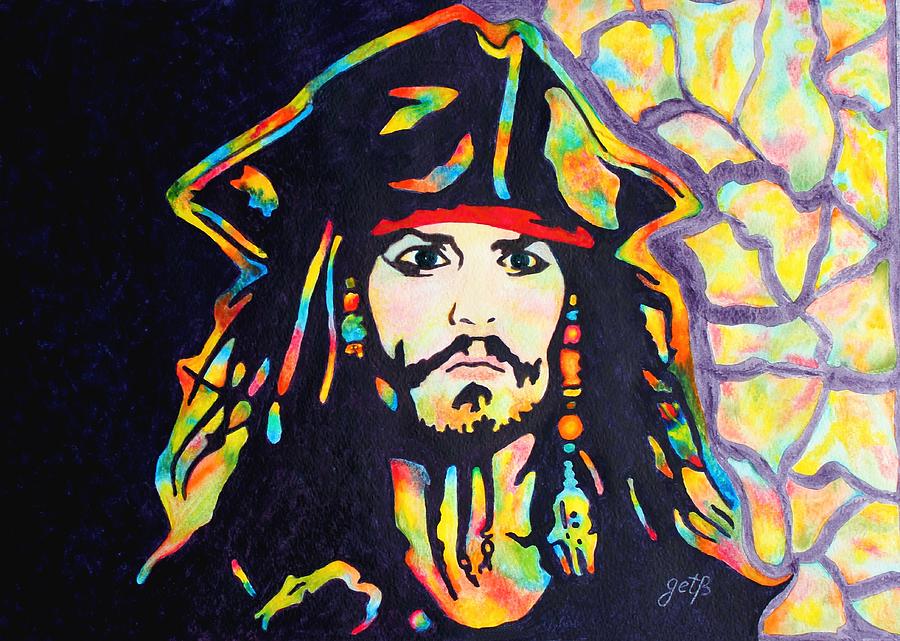 Jack Sparrow original watercolor painting Painting by Georgeta Blanaru