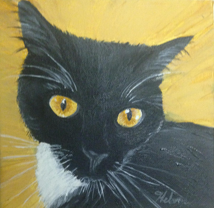 Jack Tuxedo Cat Painting by Helene Thomason - Fine Art America