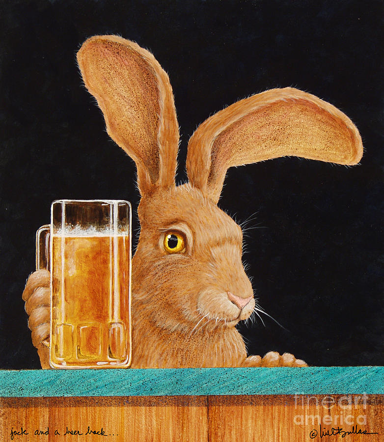 Jack with a beer back... Painting by Will Bullas