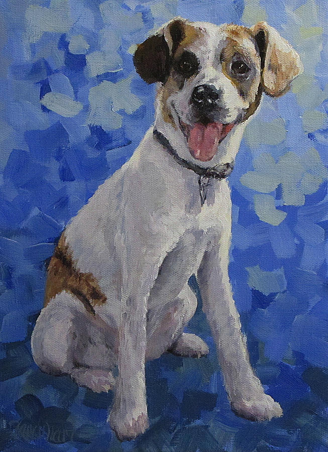 Jackaroo - A pet portrait Painting by Karen Ilari