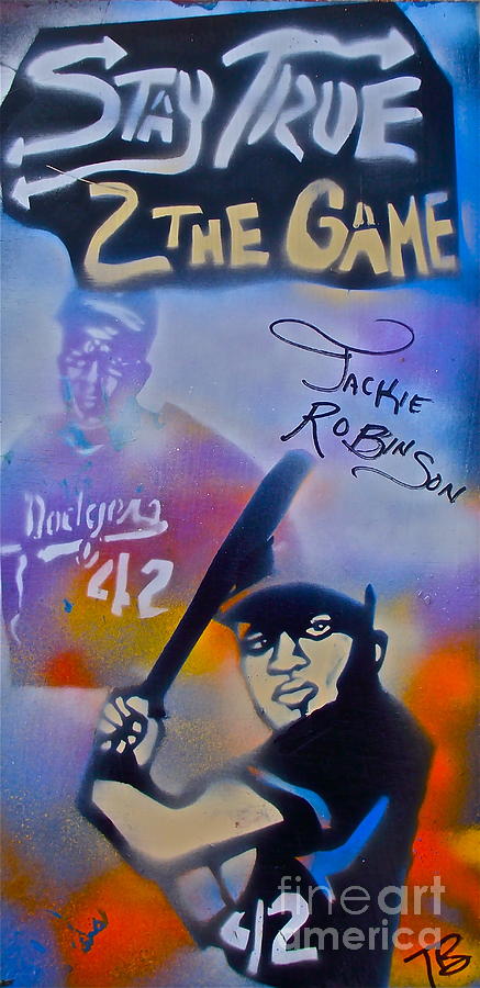 Jackie Robinson Painting - Jackie Robinson Blue by Tony B Conscious