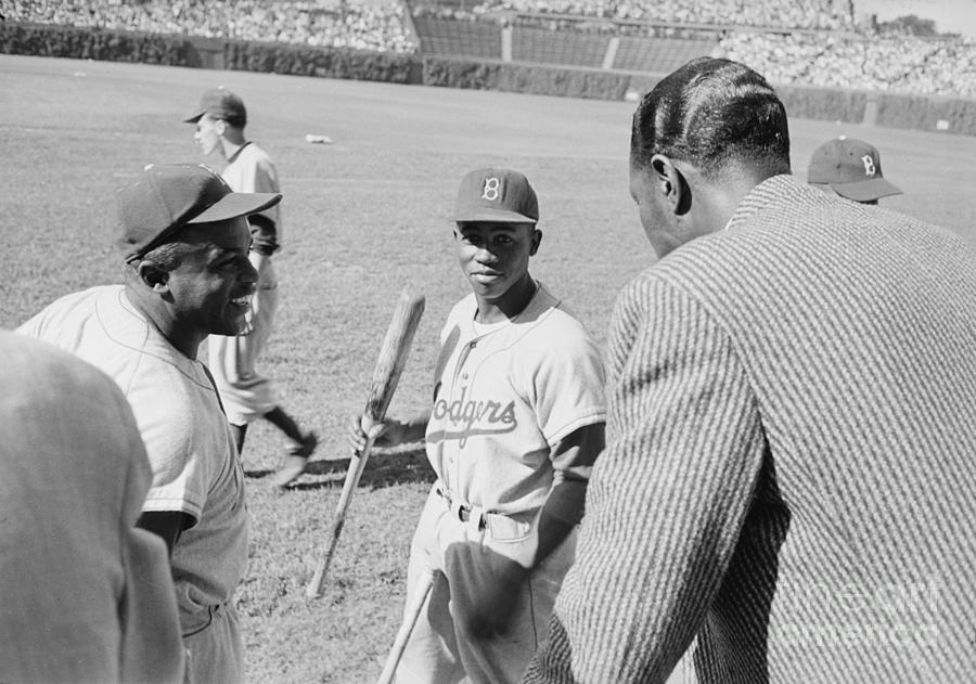 Jackie Robinson Jim Gilliam And Nat King Cole Photograph
