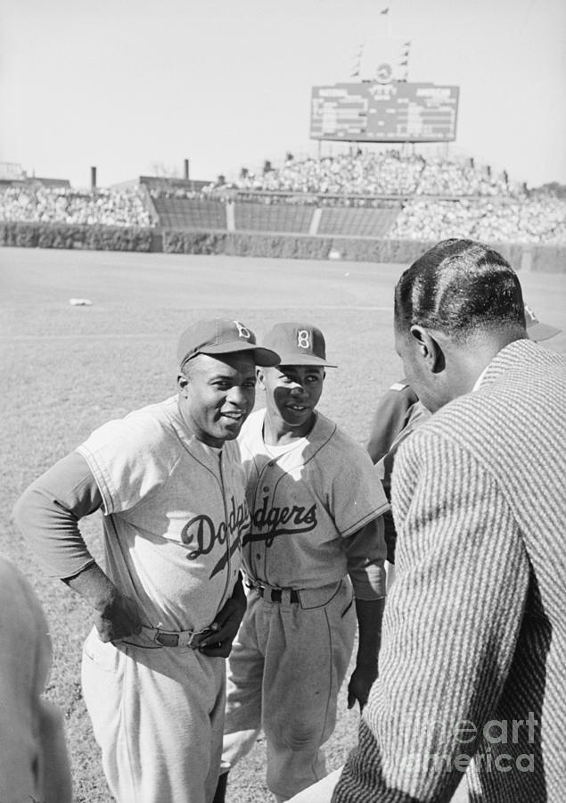 Jackie Robinson With Jim Gilliam And Nat King Cole Photograph