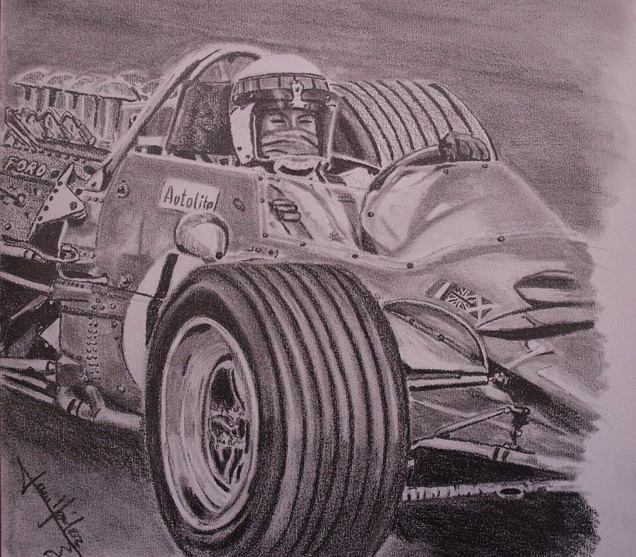 Jackie Stewart  Drawing by Juan Mendez
