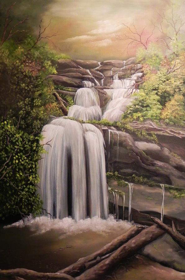 Nature Painting - Jacks Waterfall by Laura Brown